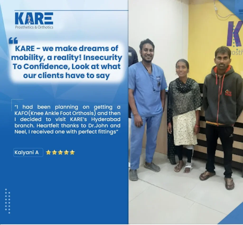 Patient testimonial image showing bow leg correction (genu varum) with successful treatment results