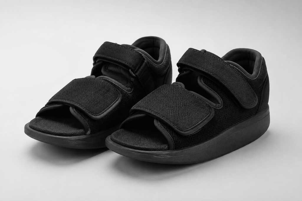 Wound healing shoes for post-surgery diabetic foot protection
