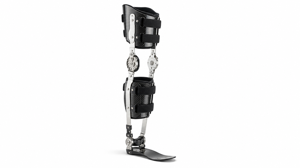 SafetyStride stance control KAFO for controlled knee support during standing and walking